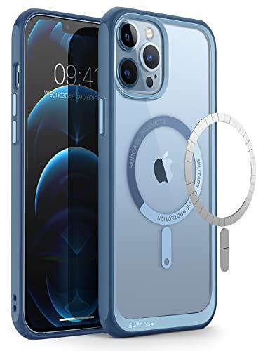 SUPCASE iPhone13Pro Max ケース 6.7インチ 2021 磁気ケース背面透明 MagSafe対応 クリアカバー 米軍MIL規格取得 衝撃吸収 カメラ保護 薄型 密着 UBMagシリーズ 空ブルー
