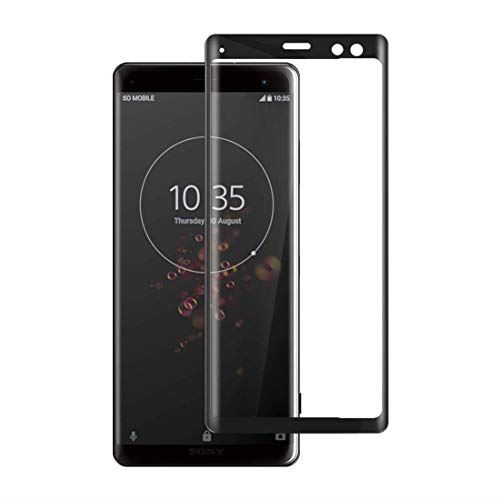 For Xperia XZ3 ガラスフィルム エクスペリア XZ3 au SOV39 docomo SO-01L 用 保護フィルム 簡単貼り付け 画面保護 ソフトフィルム 気泡なし 傷防止 割れ防止 フィルム サラサラ ... ブラック