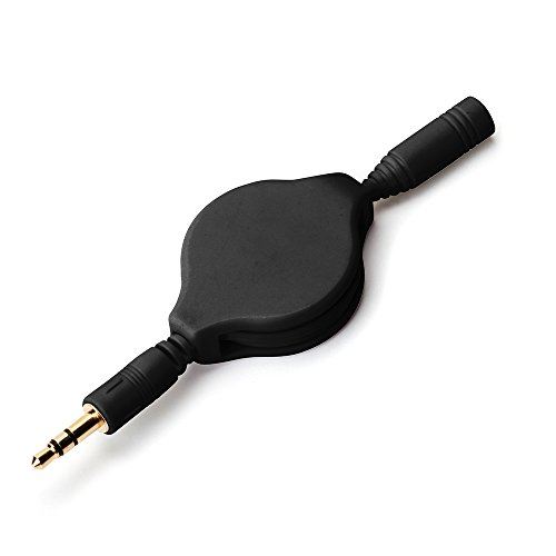 3.5mm ステレオミニプラグ⇔ミニジャック ヘッドホン延長ケーブル リールタイプ 1.0m ブラック PG-EXR10BK 3.5mm ステレオミニプラグ⇔ミニジャック ヘッドホン延長ケーブル リールタイプ 1.0m ブラック PG-EXR10BK