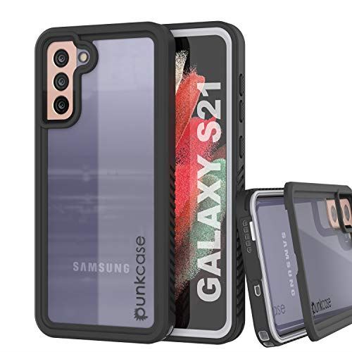 PunkCase Galaxy S21 防水 ケース エクストリーム シリーズ スリム フィット IP68 認証 耐衝撃性 防汚性 耐雪性 アーマー カバー Galaxy S21 5G ホワイト