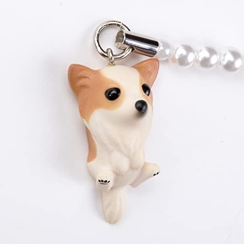 ペットラバーズ 犬種 Dog 92 Chihuahua ロングコートチワワ ホワイトレッド ビーズ ストラップ DN-2004 2