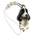 ペットラバーズ 犬種 Dog 92 English Cocker Spaniel イングリッシュコッカースパニエル ブラックホワイト ビーズ ストラップ DN-2103