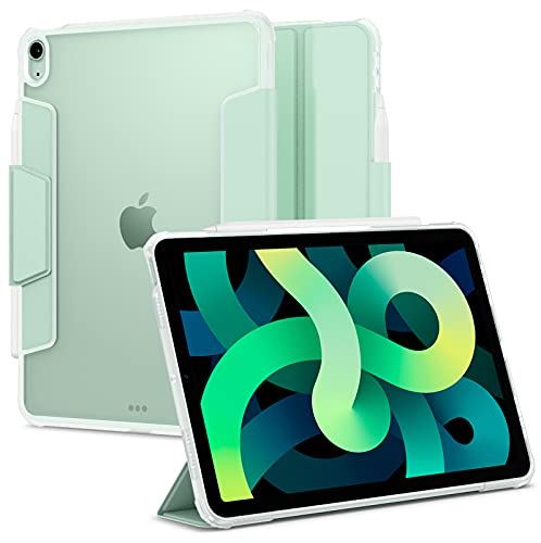 Spigen iPad Air5 ケース 2022 (第5世代) iPad Air4 ケース 2020 カバー 背面クリア 透明 Apple Pencil 対応 米軍MIL資格 スリム スタンド 耐衝撃 傷防止 ... グリーン