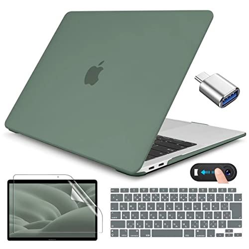 CISSOOK MacBook Air 13 C` P[X ~bhiCgO[ Jo[ A2337 M1 A2179 Ή O[ Jo[ 2020 2021V^ ϏՌ ^ ʕیtB+ Type-C 13C`-~bhiCgO[