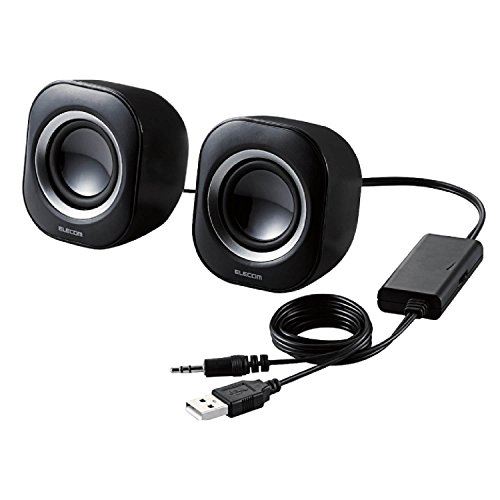 エレコム スピーカー USB給電 4W コンパクト ブラック MS-P08UBK 4W(USB+φ3.5mm接続):ブラック エレコム スピーカー USB給電 4W コンパクト ブラック MS-P08UBK 4W(USB+φ3.5mm接続):ブラック