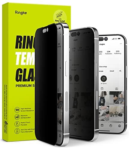 【Ringke】iPhone 14 Pro フィルム 6.1インチ 覗き見防止 フィルム のぞき見防止 プライバシー保護 フィルム強化 ガラス液晶保護 フィルム 硬度9H 2.5D エッジ HDディスプレイ