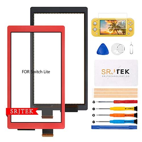 SRJTEK タッチスクリーンデジタイザー for Nintendo Switch Liteのみ -タッチパネル フロントガラスの交換 交換 交換部品 修理 修理セット 修理パーツ 部品交換