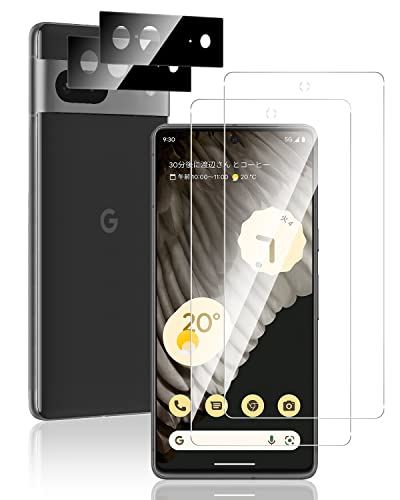 Google pixel 7 ガラスフィルム（2枚）+Google Pixel 7 カメラフィルム（2枚）Yirui レンズ保護フィルム 2022 強化ガラス 高硬度9H 日本旭硝子製 防指紋 耐衝撃 飛散防止 2.5D ...