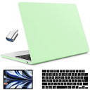 May Chen MacBook Air 13.6インチ ケース 2022 新 A2681 M2 対応，プラスチック ハードシェルケース + 液晶保護フィルム + キーボードカバー MacBook Air 13.6 ハネデューグリーン