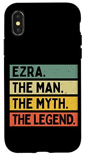 iPhone X/XS Ezra The Man The Myth The Legend 面白い名言 カスタマイズ可 スマホケース