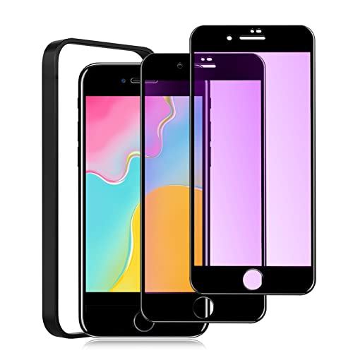 iPhone SE3 ガラスフィルム ブルーライトカット 【2枚セット/全面】 iPhoneSE第3世代 ガラスフィルム ブルーライト アイフォンSE3 保護フィルム iPhoneせ3/えすいー3 用 画面 保護 シート