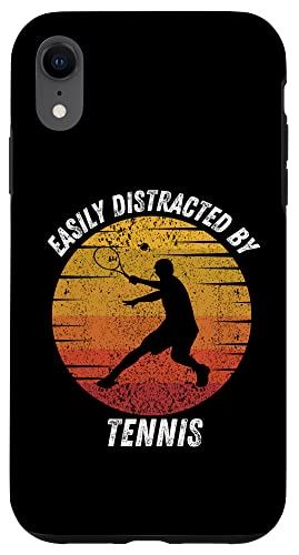 iPhone XR ヴィンテージ Easy Distracted By Tennis レトロテニス愛好家 スマホケース