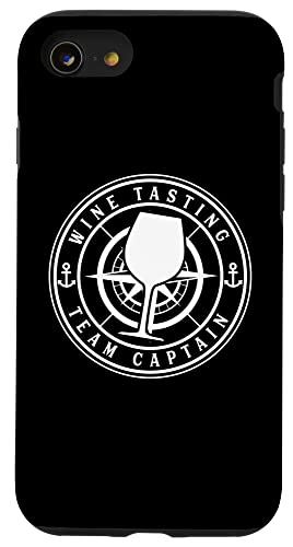 iPhone SE (2020) / 7 / 8 ワインテイスティングチーム キャプテン 面白い キュート ワイン愛好家 飲酒 スマホケース