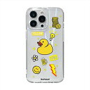 BOOGIE WOOGIE バックカバーケース iPhone 13 Pro オーロラケース ブギウギ 人気 かわいい キャラクター イエロー あひる 衝撃吸収 防塵 TPUとポリカーボネートのハイブリッド クリア