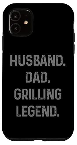 iPhone 11 Husband Dad Grilling Legend BBQグリル 父の日 面白い スマホケース