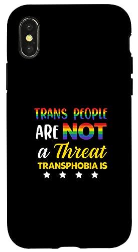 iPhone X/XS No Transphobia Lesbian Bisexual Trans Gay Pride X}zP[X