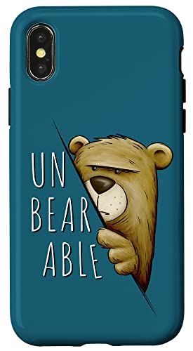 iPhone X/XS Unbearable アンベアラブルグランピーベアーのダジャレ スマホケース