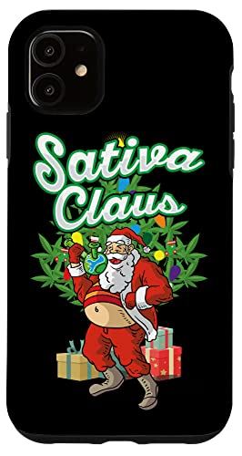 iPhone 11 Sativa Claus 煙草 大麻 マリファナ クリスマス X-Mas スマホケース