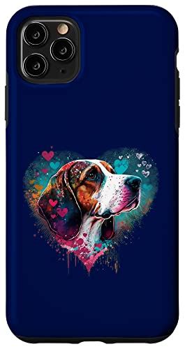 iPhone 11 Pro Max ビーグルハウンド バレンタインデー かわいい犬好き ハートシルエット スマホケース