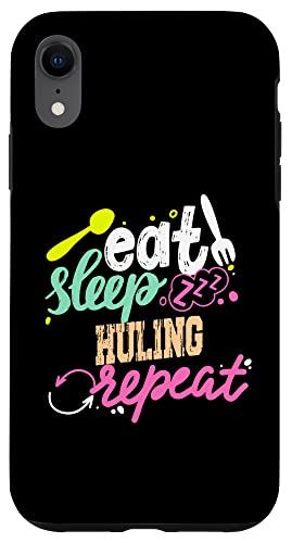 iPhone XR Eat Sleep Huling 繰り返しヒューリング スマホケース