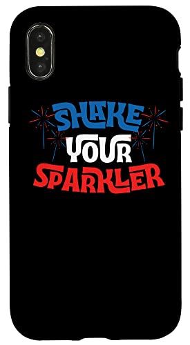iPhone X/XS Shake Your Sparkler 7月4日 面白い愛国的なパーティー スマホケース