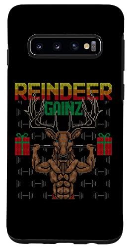 Galaxy S10 Reindeer Gainz Brodolf アグリークリスマスセーター ジム ワークアウト スマホケース