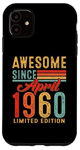 iPhone 11 63rd Birthday Gifts Vintage April 1960 63 Years Old For Men スマホケース