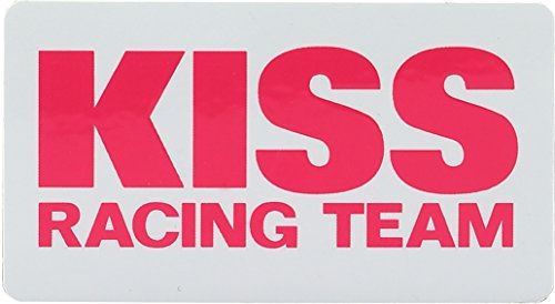 キジマ kijima バイク バイクパーツ KISS Racing チームステッカー 白ベース/ピンク文字 Mサイズ K1472
