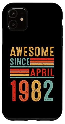 iPhone 11 41 Year Old Awesome since April 1982 Gifts 41st Birthday Men スマホケース