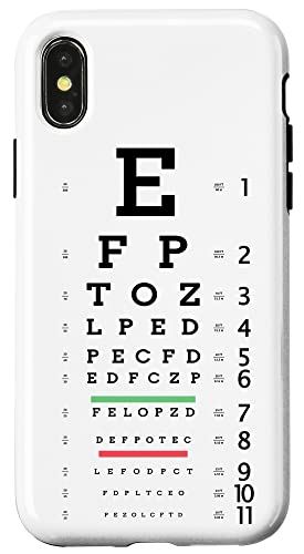 iPhone X/XS 目のチャート テスト スネレン視力表 視力検査表 ランドルト環 度数 視力検査 眼科 眼鏡 メガネ 眼科医 ハロウィン スマホケース