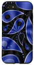 iPhone SE (2020) / 7 / 8 ペイズリー-ブルーにシルバー スマホケース