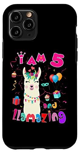 iPhone 11 Pro 5歳の誕生日 女の子 Llamazing Llama I'm 5 Years Old スマホケース