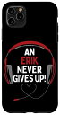 iPhone 11 Pro Max ゲーム用引用句「An Erik Never Gives Up」ヘッドセット パーソナライズ スマホケース(2)