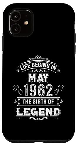 iPhone 11 61st Birthday Gifts Vintage May 1962 61 Years Old For Men スマホケース