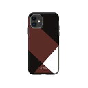 iPhone11 ハイブリッドケース アイフォンに良く似合う モダン調 カラーブロッキングデザインケース/Simple style grid case/レッド