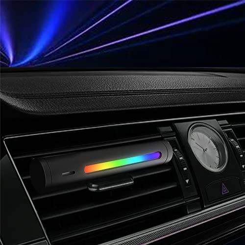 AUSTYLCO LEDテープライト 車載雰囲気ライト ミニサイズ 音に反応 高輝度 補助照明 スイッチ付き 防水仕様 エアコン取り付け型 車内装飾用 カー用品 1個
