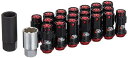 KYO-EI ( 協永産業 ) ホイールロック&ナット Racing Composite R40 iCONIX 【 M12 x P1.5 】 アルミキャップ付 【 ブラック/レッド 】 RIA-11KR(2)