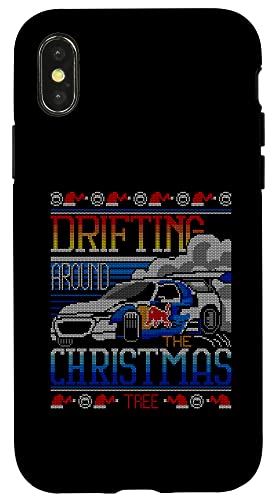 iPhone X/XS Drifting On Christmas Merry Driftmas RC カー アグリーセーター スマホケース