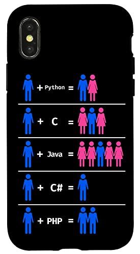 iPhone X/XS プログラマーコーディングC Python PHP Javaは男性と女性を魅了します スマホケース