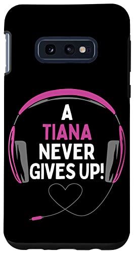 Galaxy S10e ゲーム用引用句「A Tiana Never Gives Up」ヘッドセット パーソナライズ スマホケース