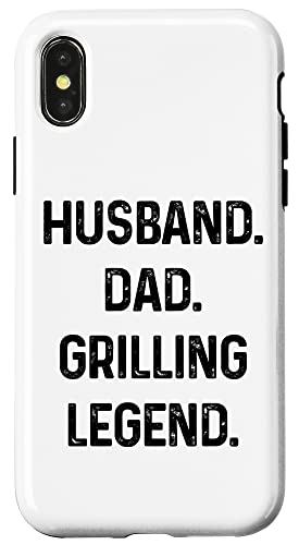 iPhone X/XS Husband Dad Grilling Legend BBQグリル 父の日 面白い スマホケース