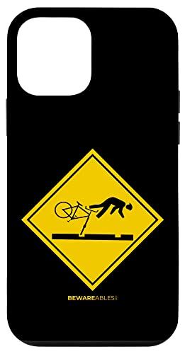iPhone 12 mini 転倒した自転車の前方に注意のサイン 面白いサイクリング 自転車 MTB スマホケース