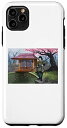 iPhone 11 Pro Max 日本の戦士 怖いメイクアップ 庭 桜の木 スマホケース