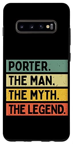 Galaxy S10+ Porter The Man The Myth The Legend 面白い名言 カスタマイズ可 スマホケース