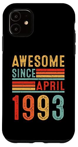 iPhone 11 30 Year Old Awesome since April 1993 Gifts 30th Birthday Men スマホケース