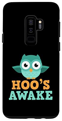 Galaxy S9+ Hoo's Awake 面白くてかわいいフクロウ愛好家 Who's Hoot Pun Joke スマホケース