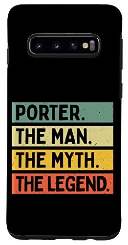 Galaxy S10 Porter The Man The Myth The Legend 面白い名言 カスタマイズ可 スマホケース