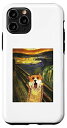 iPhone 11 Pro コーギー 面白いtシャツ 犬 ムンクの叫び かわいい メンズ 子供 おもしろ 服 ネタ プレゼント わんこ スマホケース
