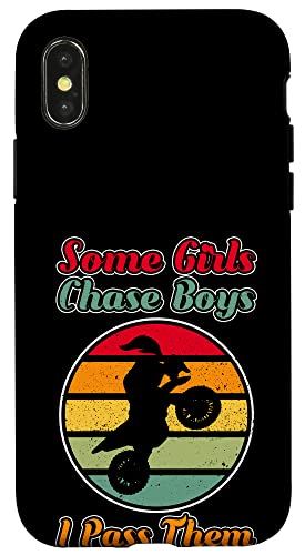 iPhone X/XS Girls Chase Boys I Pass Them Dirtbike MX モトクロスレースガール スマホケース