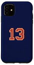 iPhone 11 番号13 誕生日記念日 チームジャージー カレッジスタイルナンバー スマホケース